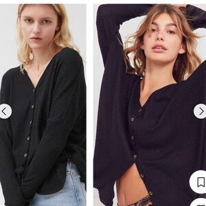 Urban outfitters women’s oversized thermal button down.